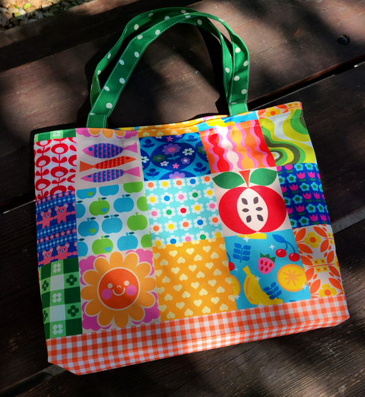 Retro Quilt Tote Bag